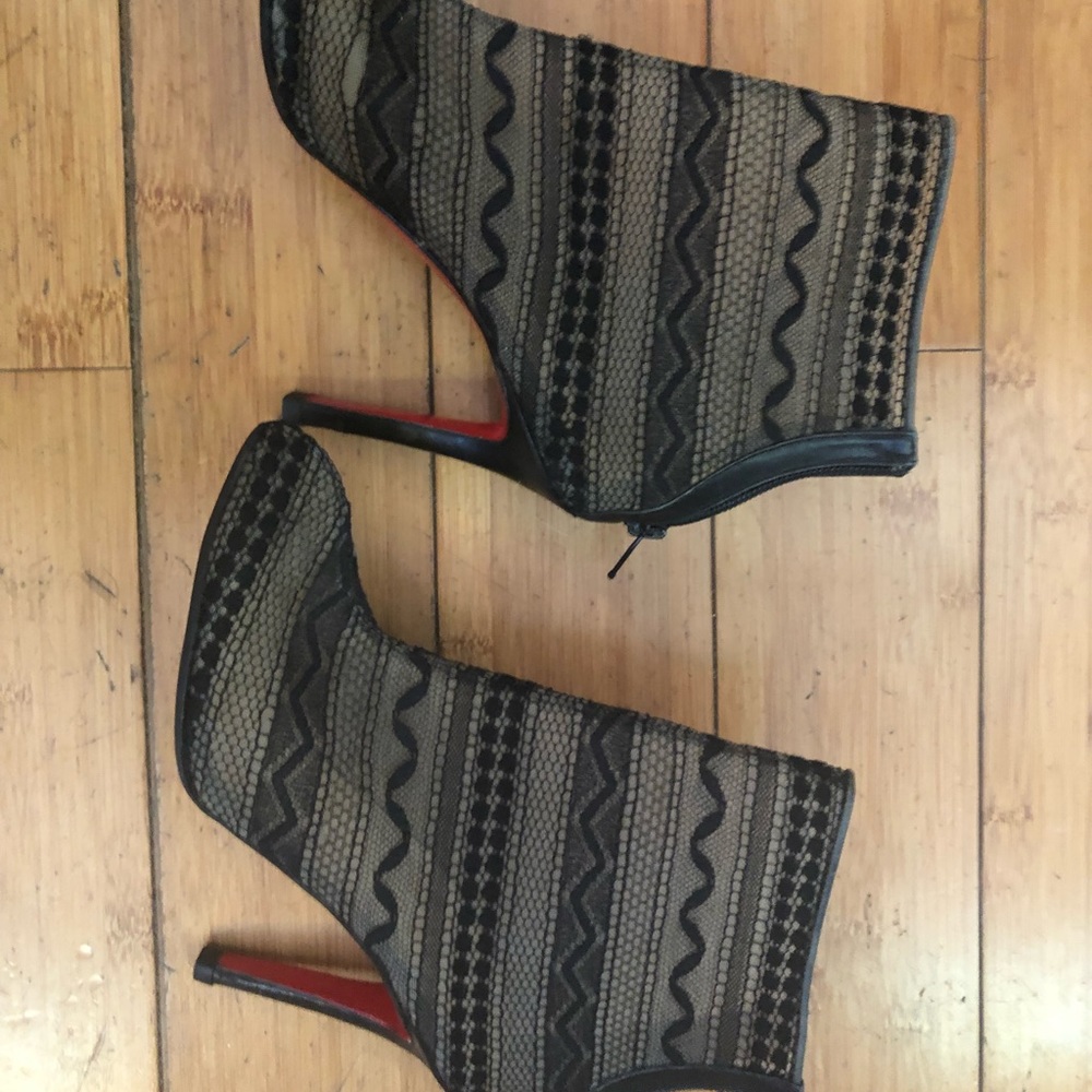 Christian Louboutin Lace Booties !! Barely worn . Brand new condition